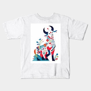 Graceful Sheep - Chinese Zodiac Design Kids T-Shirt